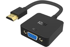 ICZI Adaptateur HDMI vers VGA 1080P, Noir, Convertisseur HDMI Mâle vers VGA Femelle Compatible avec Macbook, TV Box, Xbox, HDTV, Projecteur, UltraBook (Mode Miroir et Étendu)