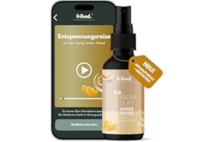 FRIHED. NORDIC WEAR frihed.®, spray per ambienti, cembro e mandarino, spray profumato naturale, terrestre e rinfrescante, con app meditazione, profumo di pino cembro, prodotto a Lüneburg