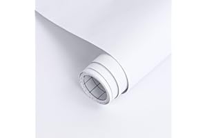 ARTHOME WALL DECOR Arthome Bianco Pellicola Adesiva per mobili 44cmx3m Carta da Parati Solido Opaco Strutturato Autoadesivo pellicola vinilica Decorativa per armadi