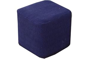 XGANGM Stretch Footstool Slipcover Pouf Cover Square Small Footstool Cover Square Small Ottoman Slipcover Ottoman Stool Covers Slipcovers Home Furniture Protector,Royal blue,1PCS35x35cm