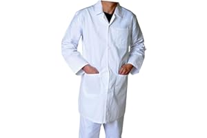 IBEX Unisex - dorosły fartuch laboratoryjny z polibawełny dla techników żywności laboratorium magazyn odzież robocza lekarzy studentów praca laboratoryjna (zakres rozmiarów XXS - 5XL)