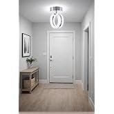 Ecrin Tekli Plafonyer Modern Krom Led Avize Kristal G&ouml;r&uuml;n&uuml;m Beyaz Işık Enerji Tasarruflu Antre Cafe Hol