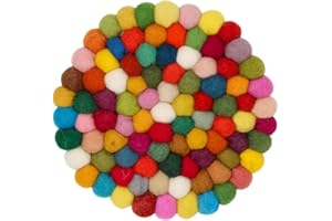 Grült Home Topfuntersetzer - Filz untersetzer für Tassen, Töpfe, Pfannen und Tassen handgefilzt in Nepal (Multicolor, Circle 20 cm)
