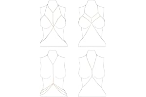 Comius Sharp 4 Stücke Körperkette, Bikini Strand Kette Sexy BH Kette Gold Körperschmuck für Frauen Dame Mädchen