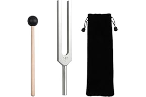 DiDiBirDi 512 Hz Tuning Fork, Aluminum Alloy Tuning Fork, Suitable for Sound Therapy, Yoga, Meditation and Relaxation,Equipped with a Silicone Hammer and Black Cloth Bag