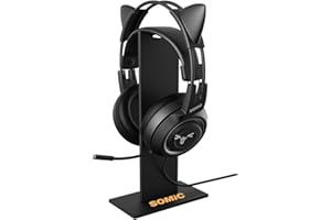 SOMIC Black Headphone Stand, Universal Headset Stand Headphone Holder Display Hanger Plastic Gaming Headset Holder Earphone Display Earbuds Mount For All Headphones