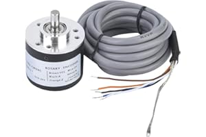 Fyearfly 1000P/R Rotary Encoder, 300P/R to 2500P/R Incremental Rotary Encoder Module, DC 5-26V General-purpose Encoder A,B,Z 3-Phase Output, with 6mm D-Shaft, for Intelligent Control (2500P/R)
