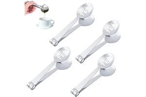 BISIENYA 4 PCS Tea Bag Squeezer,Stainless Steel Tea Spoon Tea Bag Holder,Solid Spoon Shaped Tea Bag Squeezer,Practical Tea Bag Squeezer,Used to Pick Up Loose Tea Rock Sugar Cubes,Suitable for Tea Drinkers