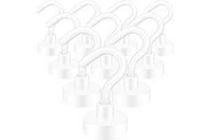 Neosmuk Haczyki magnetyczne, 10 kg + bardzo mocny magnes do grilla, magnesy neodymowe, uchwyt magnetyczny, do wyposażenia warsztatowego (białe, 10 sztuk)