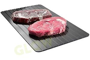 GLOW WHOLESALE Glow Rapid Defrost Tray – Fast Acting Lightweight Aluminium Home Kitchen Cooking Essential Thaws Frozen Meat Poultry Food 10x Faster – No Heating, Water, Chemicals Electricity or Microwave Required.