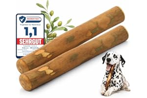PetLove Kauholz für Hunde aus Olivenholz • Holzknochen als Hundespielzeug • Kauknochen als Zahnpflege & Kauspielzeug für Hund • Größe: S (60-99g) • Ideal für Welpen & kleine Hunde • 2er Pack