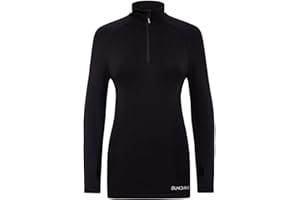 Sundried Womens Half Zip Fitness Jacket Base Layer Black Long Sleeve Running Top