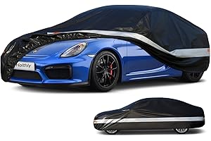 Holthly Autoabdeckung 100% Wasserdicht, Auto Abdeckplane für Vollgarage Regen Sonne Staub UV Schutz. Autoplane Passend für BMW Z4, Porsche Boxster 718 Cayman, Jaguar F Type. Autogarage Schwarz C5