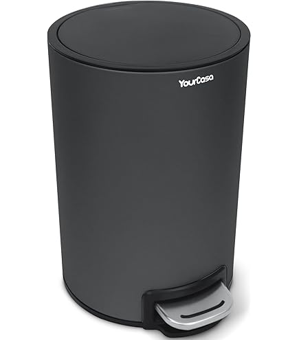 blomus - UBO Pedaalemmer van gepoedercoat staal, antraciet, 3 liter inhoud, Smart-Close-systeem, uitneembare emmer, exclusief badkameraccessoire (H x B x D): 24,5 x 17 x 17 cm, antraciet, 68888
