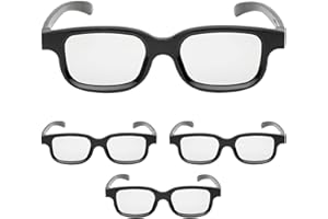 KINETICORE 4Pcs 3D Glasses for Cinema, Black Universal 3D Glasses Passive 3D Glasses 3D TV Glasses 3D Sunglasses for Childrens Adults Home Cinema Theater TV Game 3d Print Magazines Comic Books Anaglyph Photos