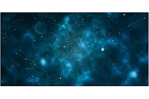 Blue Nebula Spielmatte 6x3ft (183x91,5cm) für Miniatur-Spiele Weltraum-Design, PVC Vinyl, 500gsm, 300dpi, Rollbar, Lieferzeit ca. 7 Tage, für Teenager und Erwachsene, enthält Matte, Binoa, Frikigames