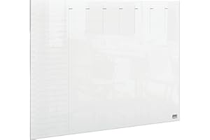 Nobo Pizarra Blanca Magnética para Escritorio y Pared, Planificador Semanal Tamaño A4, Borrado en Seco, Sin Marco, Incluye Rotulador y Soportes, Transparente, 210 x 297 mm, 1915614