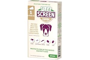 FLEA SCREEN combo Extra Large Dog (1 Pipette): Flea Treatment for Dogs - Kills Fleas, Flea Eggs & Ticks - Provides 4 Weeks Flea and Tick Treatment for Extra Large Dogs (40-60kg).