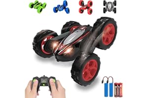 Pup Go Macchina Telecomandata 2.4GHZ, Inclusa 2 Batterie Ricaricabili, 4WD Radiocomandata Auto Giocattoli per Bambini 3 4 5 6 Anni, Auto Telecomando 360° RC Stunt Car, Regalo Bambino (Nero)
