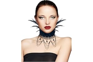 keland Halloween Vittoriano Piuma Collare Collana Gotica Vampiro Girocollo per Donne