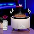 Volcano Humidifier with Bluetooth Speaker, Jellyfish Mist Essential Oil Diffuser, 350ml Room Flame Diffuser, 4 Natural Sounds Air Humidifier Diffuser, Aroma Aromatherapy Diffusers for Bedroom, Home