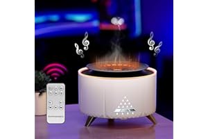 BINDOKUN Diffusore di Oli Essenziali con Altoparlante Bluetooth, 350ml Umidificatore Ambiente, 2 modelli di spruzzo Fiamma Diffusore Ambiente,Diffusori Olio essenziale con spegne automaticamente (stile1)