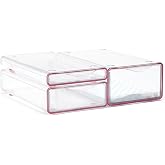 Tatay Fresh Box Fridge Organizers | Set of 3: S + M + L | Transparent | Fridge Organizer with Removable Drawer and De-Icer Ra