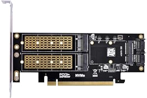 xiwai PCI Express PCI-E 3.0 and Dual SATA to NGFF NVME MSATA M-Key B/M-Key SSD Adapter 3 in 1