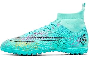 Hmhnsya Chaussures De Football D'entraînement Professionnel pour Hommes Chaussures De Football À Cheville Haute pour Jeux D'intérieur Et D'extérieur Baskets Unisexes pour Enfants