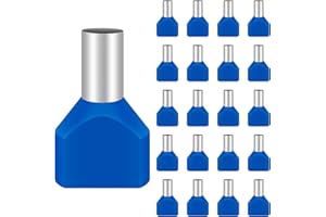 Hanibos Lot de 50 embouts de câble doubles 16 mm² - Embouts de câble isolés pour connexion de câble