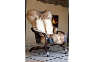 Pioniers Verkauf Tappeto XXL in vera pelle di pecora, prodotto naturale, conciato al vegetale, ideale come decorazione per la seduta per: dondolo da giardino, camera da letto, 110-130 cm (120-130 cm).