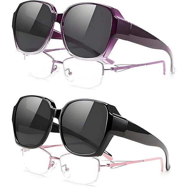 Long Keeper Zonnebril voor dames, gepolariseerde coating, ronde zonnebril, trendy overbril voor brildragers, rijden, reizen, passen over zonnebrillen, bruin luipaard bruin