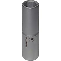 PROXXON 23360 Tiefbett-Steckschlüsseleinsatz (Nuss) 15 Mm, Für 1/2" Antrieb, Aus CrV-Stahl, Vernickelt/verchromt