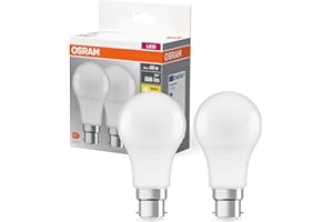 OSRAM Ampoule LED avec Culot B22d, Couleur Température 2700 K Blanc chaud, Efficacité 8,50 W équivalent à 60 W, Verre dépolie, Ampoules LED Classiques