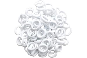 TSUOUKL 100 stycken vita hårsnoddar för barn, 2 cm elastiskt flätat gummi babyhårband, litet hårband för flickor småbarn, skonsamt för håret
