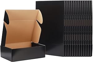 EXYGLO 12x9x4 shipping Boxes 20 Pack, 305x229x102 mm Black Gift Boxes for Packaging, Medium Cardboard Postal Box Mailers for Posting Mailing Small Business
