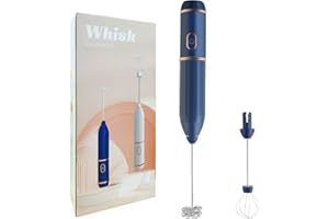 KMYC Milk Frother for Coffee Handheld Electric Rechargeable, Double Whisks 2 in 1 Hand Drink Mixer Foamer for Cappuccino Latte Hot Chocolate,Small Egg Wisking Tool Blue