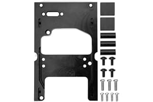 DRFEIFY Serwo silnika sterującego samochodu RC w pojazdach w skali 1/16 z zamiennym wspornikiem montażowym odpowiednim do części systemu WPL (czarny)