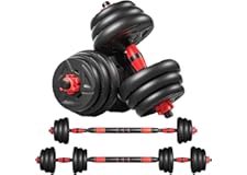 3 in 1 Dumbbell Weights Set, Adjustable Dumbbell Set for Home Fitness Exercise Gym Fitness with Link Bar for Women and Men (1