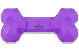 RIOLINO MIT DER PFOTE DIREKT INS HERZ Kauknochen für Hunde robust & langlebig: Hundespielzeug gegen Langeweile aus Naturkautschuk für aggressives kauen - befüllbar, robust & gut für die Zahnpflege | Farbe: Velvet, Größe: L