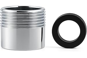 ANNLPOY Adapter do węża z chromowanego mosiądzu - złączka gwintowana 1/2" IG do 3/4" AG do rur ogrodowych, zmywarek i pralki - odporny na korozję i rdzę