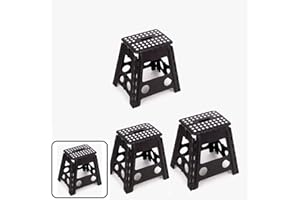 RESAES RESISTANT AND AESTHETIC Sgabello pieghevole portatile, antiscivolo, resistente, durevole e facile da trasportare, supporta fino a 150 kg, piccola scala pieghevole per adulti e bambini, ideale per la casa e all'aperto (32 cm)