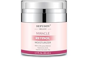 SEFUSON Retinol Moisturizer Cream,For Face&Eye Area Anti Aging Wrinkles & Acne & Fine Lines,with Vitamin E&Hyaluronic Acid & Jojoba Oil.Best Night&Day Facial Cream.With 2.5% Active Retinol (50Milliliter)