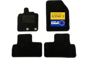DBS - Tapis de Voiture - sur Mesure pour Scenic 3 (2009-2016) - avec Clips de Fixation - Tapis de Sol antidérapant pour Automobile - 4 pièces
