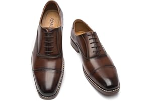 Poerkan Men's Leather Oxford Shoes - Premium Quality, Comfortable Fit & Non - Slip Design