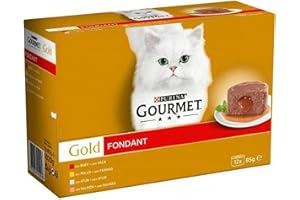 Purina Gourmet Gold Fondant Nourriture Humide pour Chat Lot de 12 boîtes de 85 g