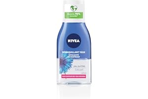 NIVEA Démaquillant Yeux Double Action au Bleuet (1 x 125 ml), nettoyant visage enrichi en eau purifiée, soin visage femme pour tous types de peaux, format voyage