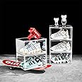 LENDIS Clear plastic shoe box, Plastic stackable sneaker box, Space saving, Shoe display box, Collection display box, Side opening (4)