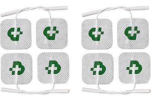 TESMED 8 elettrodi di qualità superiore mm. 50x50, universali, adatti a tutte le marche di elettrostimolatori con cavetti a spinotto da 2 mm, non necessitano di gel