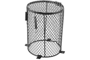 Sheens Protège-abat-jour de protection anti-brûlure pour reptiles Jour/Nuit Céramique Protecteur de cage d'ampoule pour cage d'alimentation(Forme de cylindre)